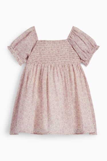 Miminka - Šaty pro miminka - s květinovým vzorem - růžová/béžová