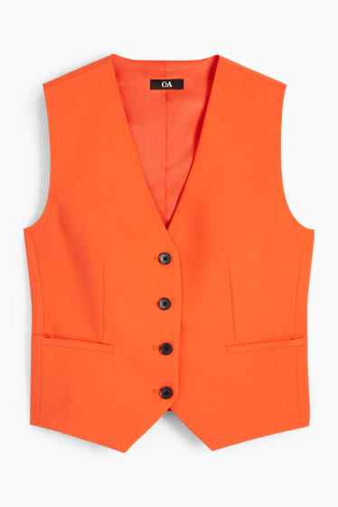 Women - Waistcoat - lined - orange