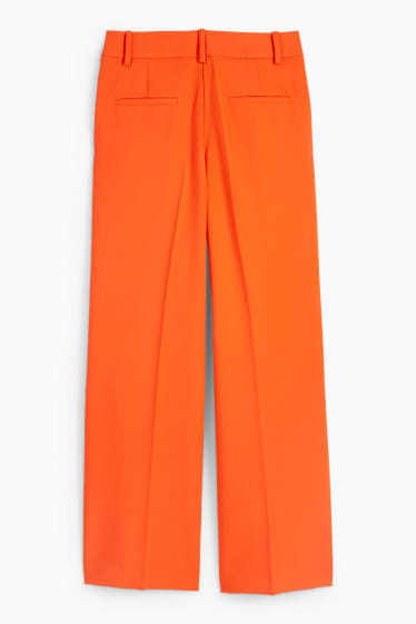 Women - Cloth trousers - high waist - wide leg - orange