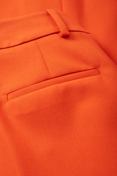 Femei - Pantaloni de stofă - talie înaltă - wide leg - portocaliu