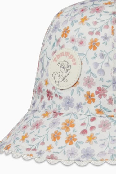 Niemowlęta - Bambi - kapelusz niemowlęcy - w kwiaty - kremowobiały
