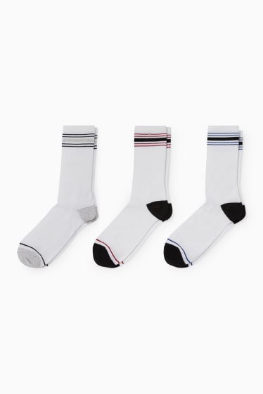 Pánské - Multipack 3 ks - tenisové ponožky - bílá