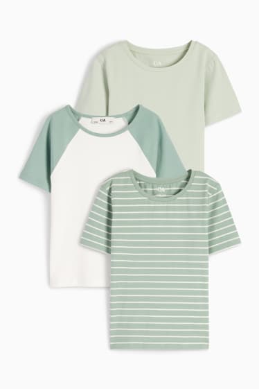Kinderen - Set van 3 - T-shirt - groen