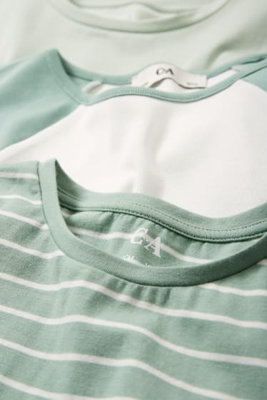 Dětské - Multipack 3 ks - tričko s krátkým rukávem - zelená