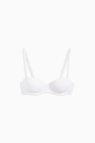 Women - Underwire bra - BALCONETTE - padded - LYCRA® - white