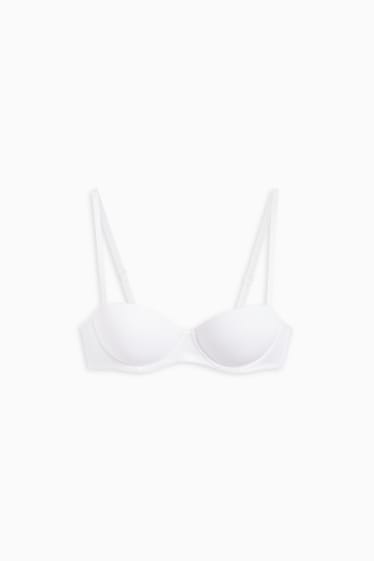 Femmes - Soutien-gorge avec armatures - BALCONETTE - ampliforme - LYCRA® - blanc