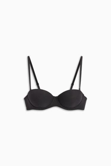 Femei - Sutien cu armătură - BALCONETTE - vătuit - LYCRA® - negru