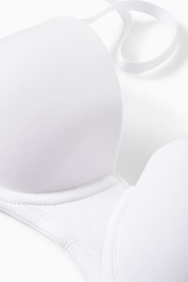 Donna - Reggiseno con ferretti - BALCONETTE - imbottito - LYCRA® - bianco