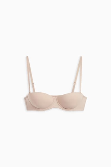 Donna - Reggiseno con ferretti - BALCONETTE - imbottito - LYCRA® - beige chiaro