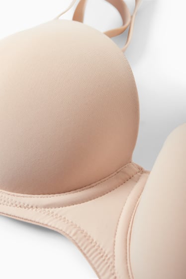 Donna - Reggiseno con ferretti - BALCONETTE - imbottito - LYCRA® - beige chiaro