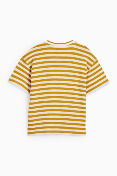 Kinder - Kurzarmshirt - gestreift - gelb