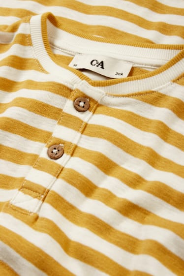 Dětské - Tričko s krátkým rukávem - pruhované - žlutá