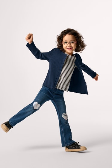 Bambini - Set - maglia a maniche corte e cardigan - 2 pezzi - blu scuro