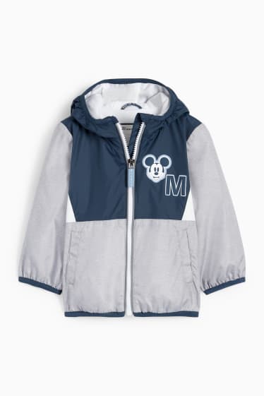 Babies - Mickey Mouse - jacket with hood - lined - dark blue