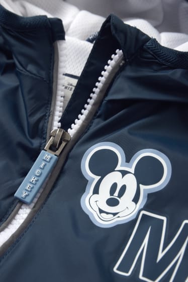 Bébés - Mickey Mouse - veste à capuche - rembourrée - bleu foncé