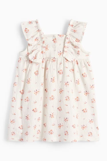 Bébés - Robe pour bébé - à fleurs - blanc crème