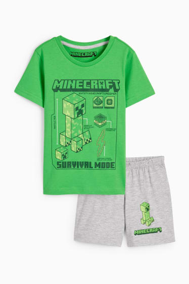 Nen/a - Minecraft - pijama curt - 2 peces - verd