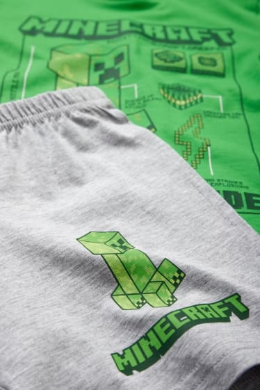 Dětské - Minecraft - letní pyžamo - 2dílné - zelená