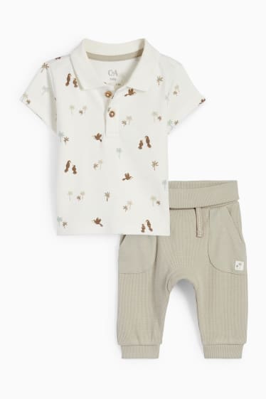Babys - Palme - Baby-Outfit - 2 teilig - cremeweiss