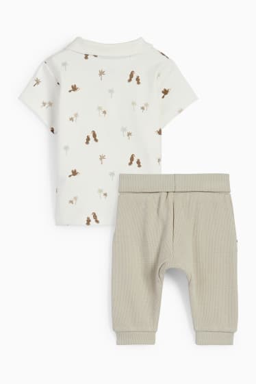 Babys - Palme - Baby-Outfit - 2 teilig - cremeweiss