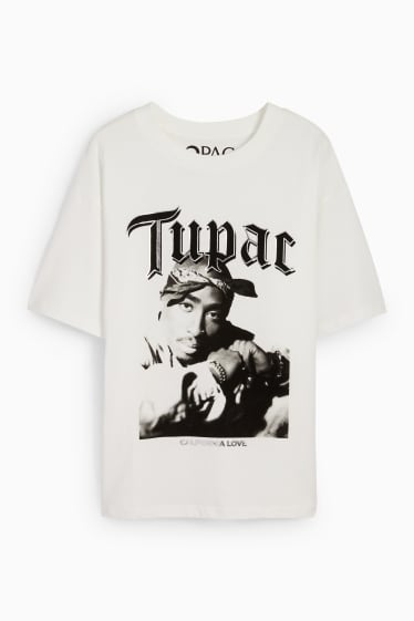 Kinderen - Tupac - T-shirt - crème wit