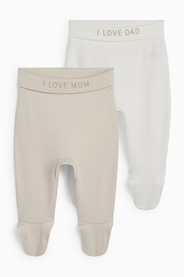 Babies - Multipack of 2 - teddy bear - newborn trousers - light beige