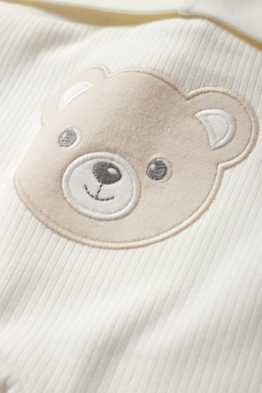 Miminka - Multipack 2 ks - medvídek - kalhoty pro novorozence - světle béžová