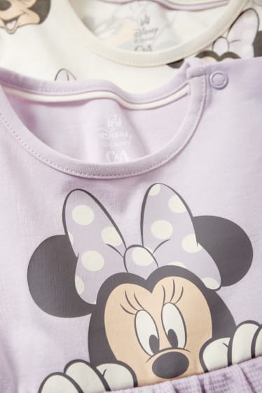 Babys - Set van 2 - Minnie Mouse - babyjurk - crème wit