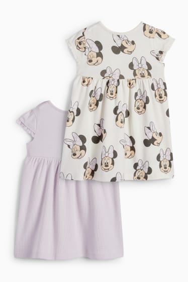 Bébés - Lot de 2 - Minnie Mouse - robes pour bébé - blanc crème