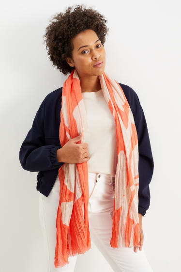Dámské - Šátek - se vzorem - oranžová