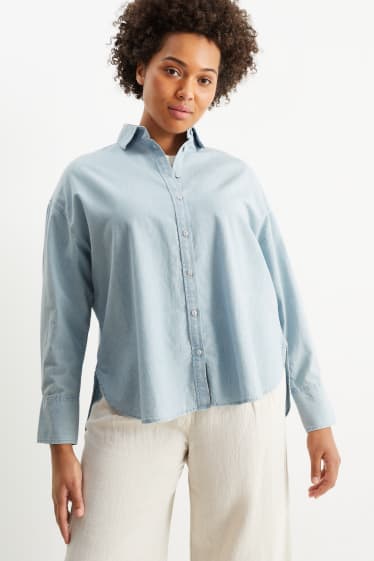 Femei - Bluză din denim - albastru deschis