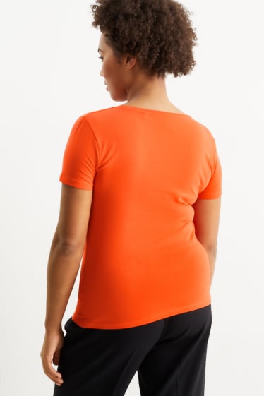 Damen - Basic-T-Shirt - neon-orange