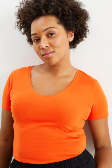 Mujer - Camiseta básica - naranja fosforito