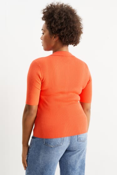 Women - Basic jumper - orange