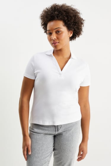 Kobiety - Koszulka polo basic - biały