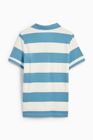 Kinder - Poloshirt - gestreift - blau