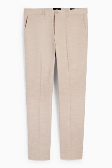 Hommes - Pantalon de costume - regular fit - Flex - LYCRA® - beige clair