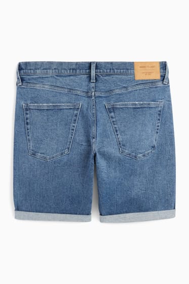 Pánské - Džínové šortky - džíny - tmavomodré