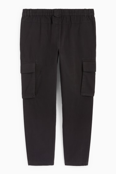 Dona - Pantalons cargo - mid waist - straight fit - negre