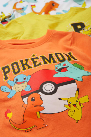 Bambini - Confezione da 3 - Pokémon - maglia a maniche corte - arancione