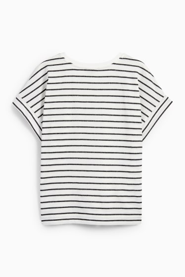 Donna - T-shirt - a righe - bianco / nero