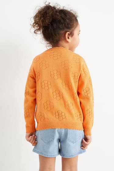 Copii - Cardigan tricotat - portocaliu