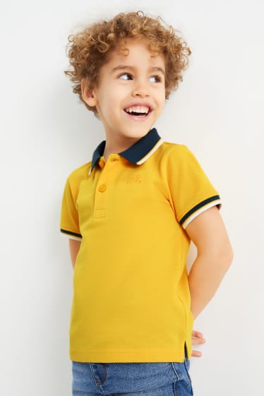 Children - Tractor - polo shirt - yellow