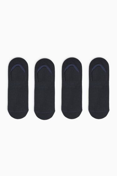Uomo - Confezione da 4 - calze salvapiede  - LYCRA®  - blu scuro