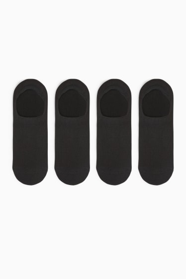 Herren - Multipack 4er - Füßlinge - LYCRA® - schwarz