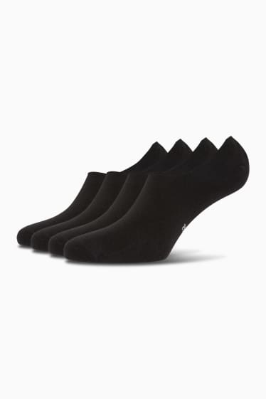 Heren - Set van 4 paar - voetenkousjes - LYCRA® - zwart