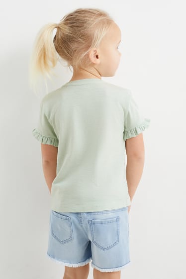 Children - Bunny rabbit - short sleeve T-shirt - mint green