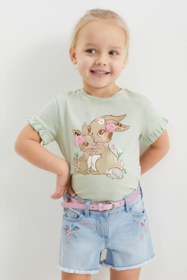 Children - Bunny rabbit - short sleeve T-shirt - mint green