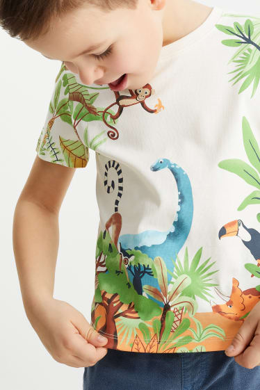 Dzieci - Dżungla - koszulka z krótkim rękawem - kremowobiały