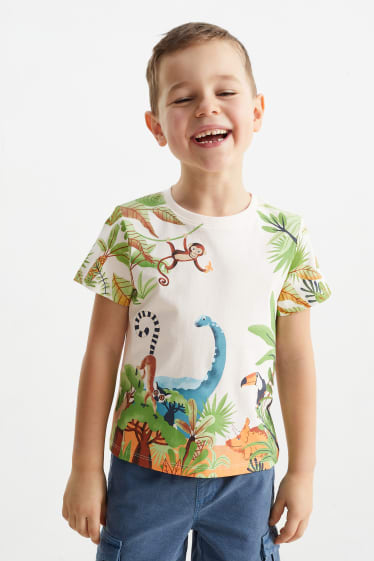 Dzieci - Dżungla - koszulka z krótkim rękawem - kremowobiały